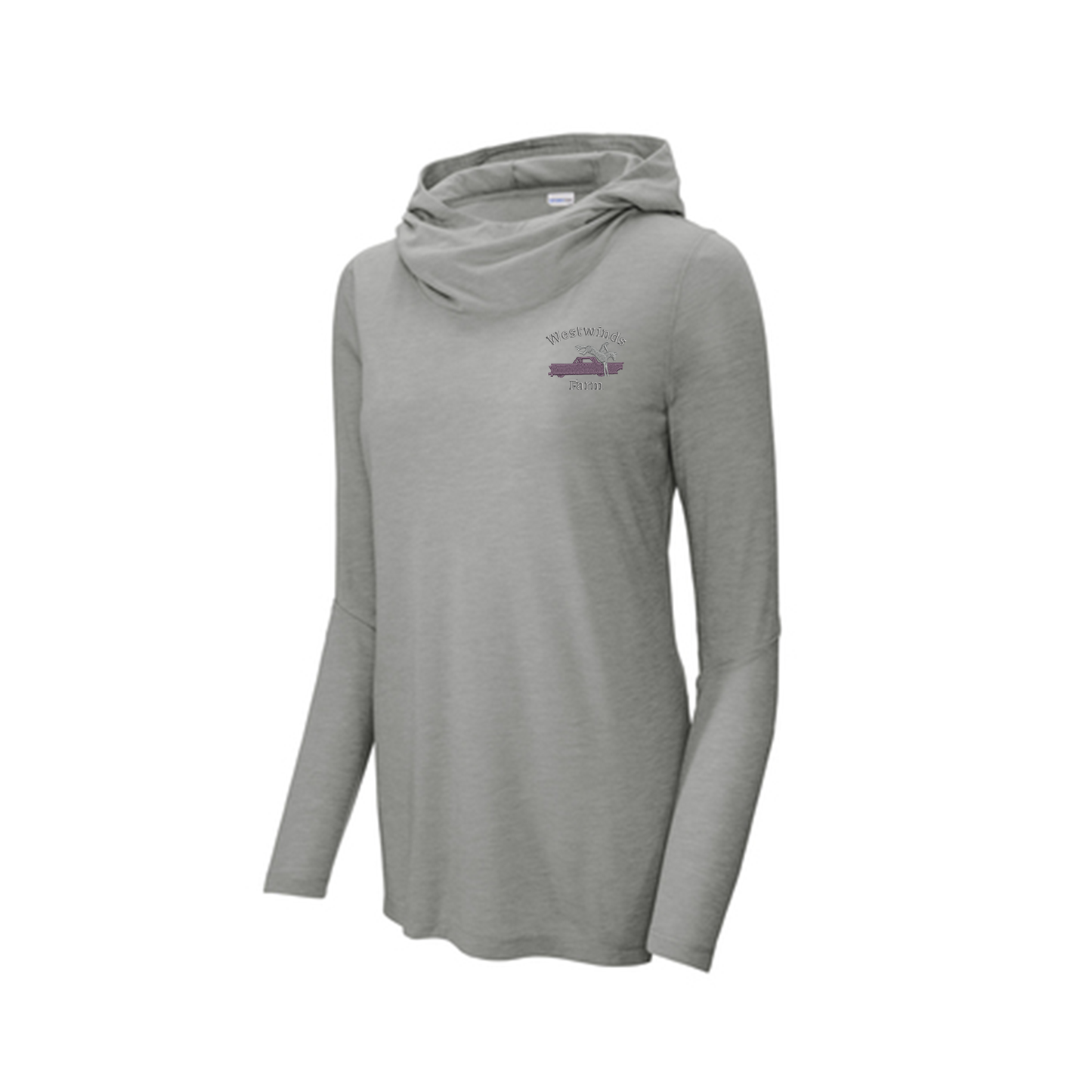 Port & Company® | Ladies PosiCharge ® Tri-Blend Wicking Long Sleeve Hoodie (Westwinds Farm)