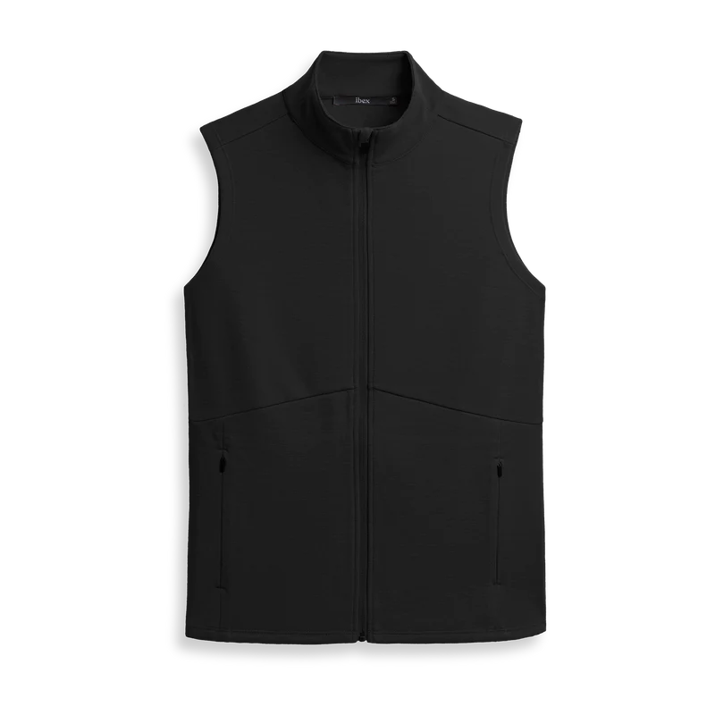 NEW Ibex Black 2024 Wool Shak Full Zip Sweater Vest Outdoor Men XL Denali Logo