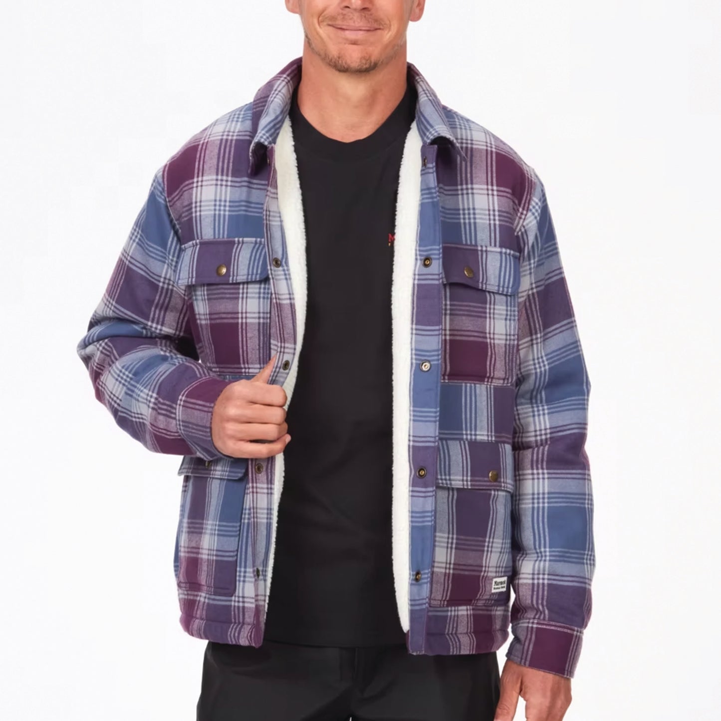 MARMOT MEN'S RIDGEFIELD HW SHERPA-LINED FLANNEL SHIRT JACKET