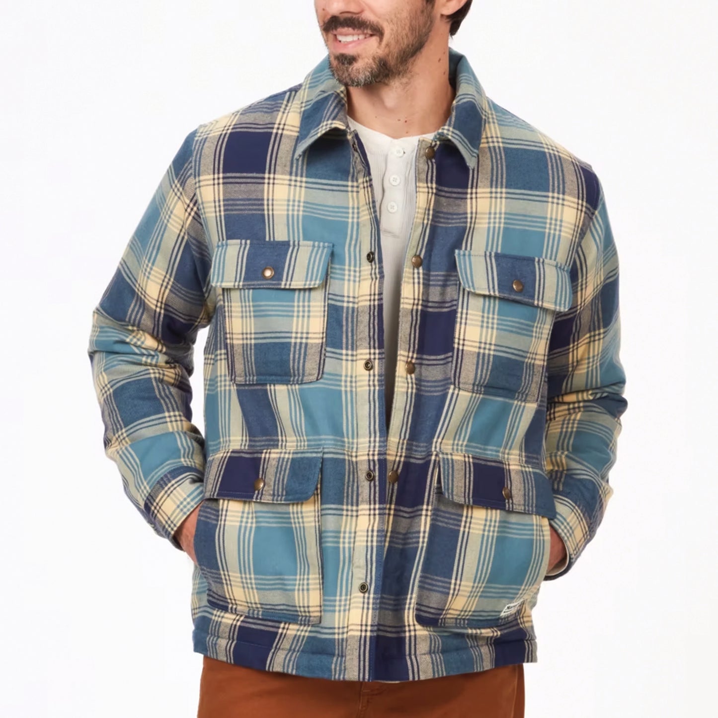 MARMOT MEN'S RIDGEFIELD HW SHERPA-LINED FLANNEL SHIRT JACKET