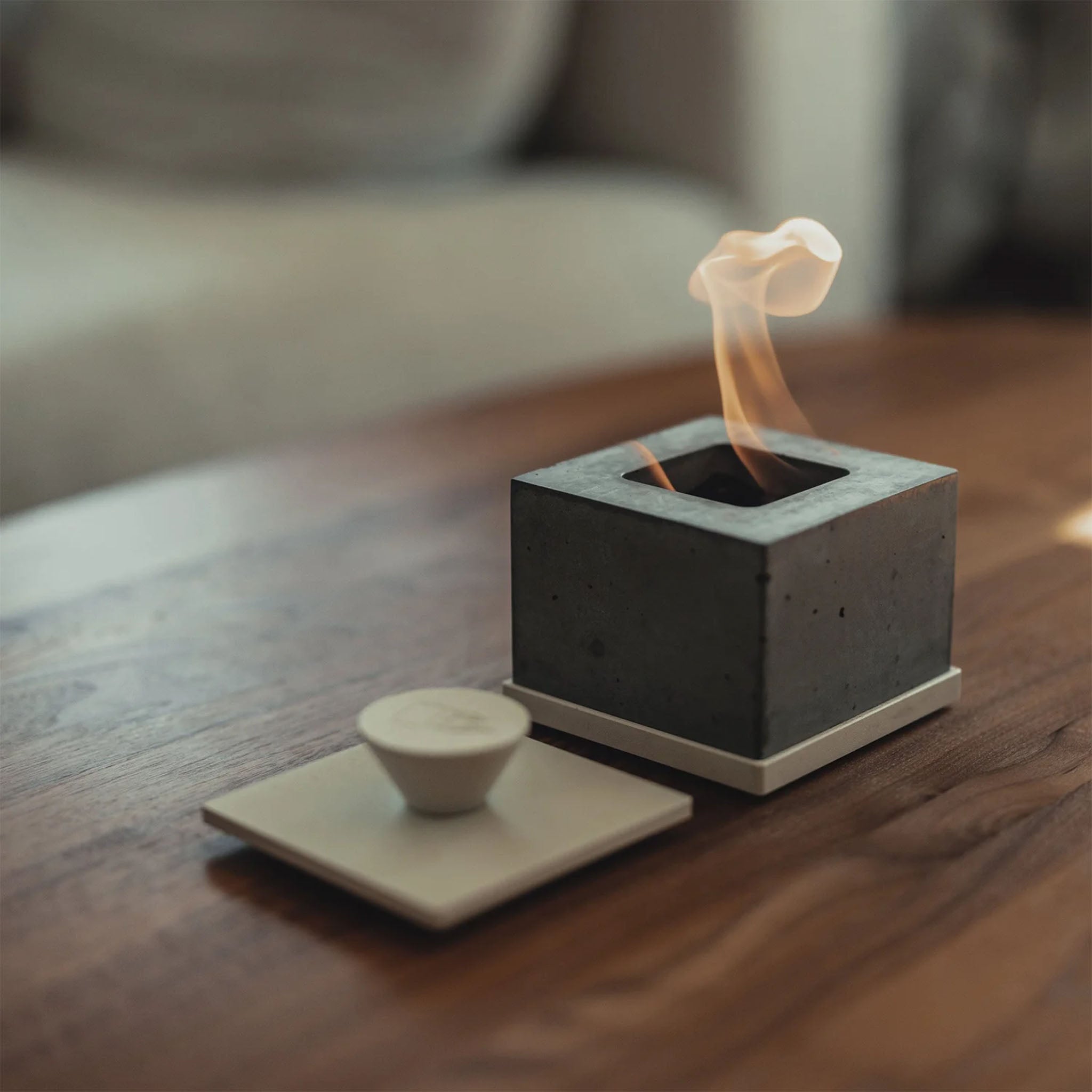 FLÎKR | Square Fire Concrete Fireplace