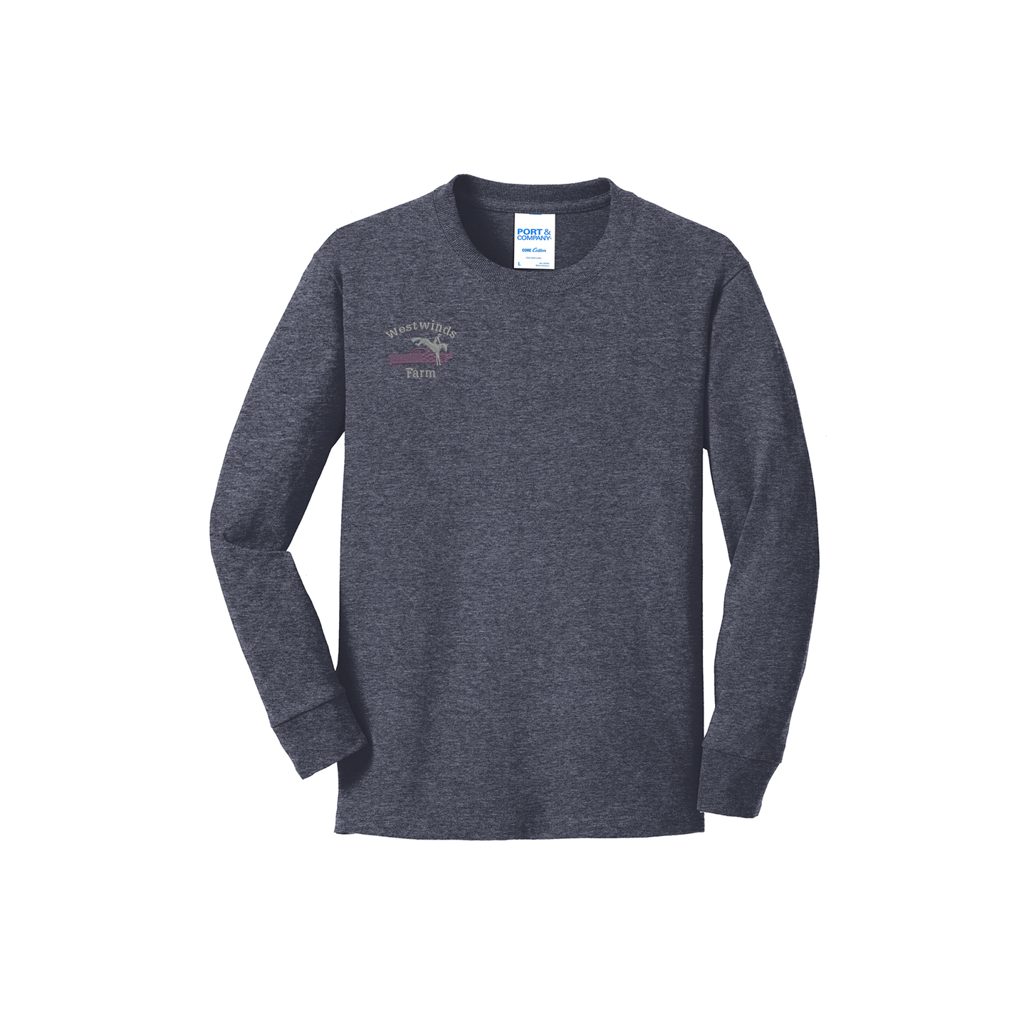 Port & Company® | Youth Long Sleeve Core Cotton Tee (Westwinds Farm)
