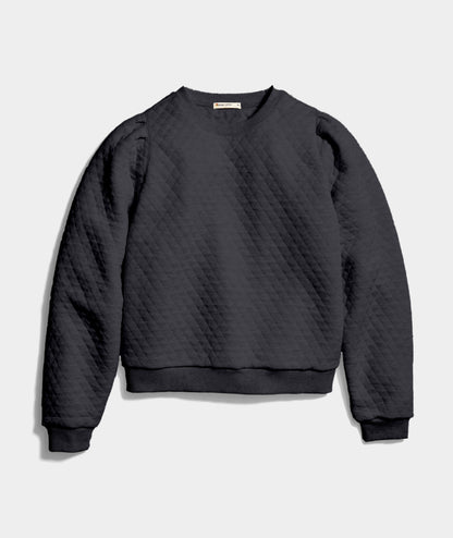 Marine Layer | Women's Corbet Quilted Puff Sleeve Crewneck