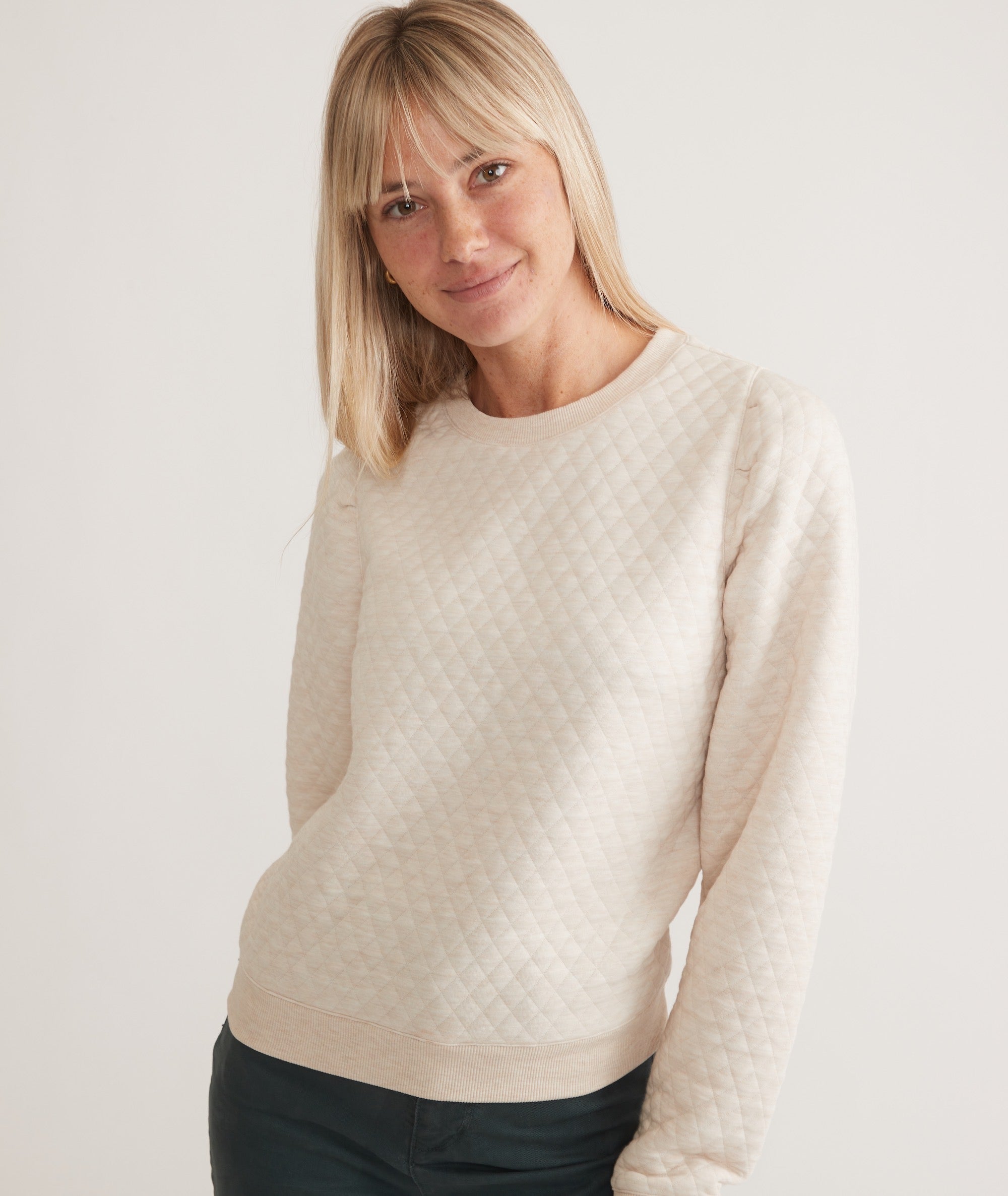 Marine Layer | Women's Corbet Quilted Puff Sleeve Crewneck