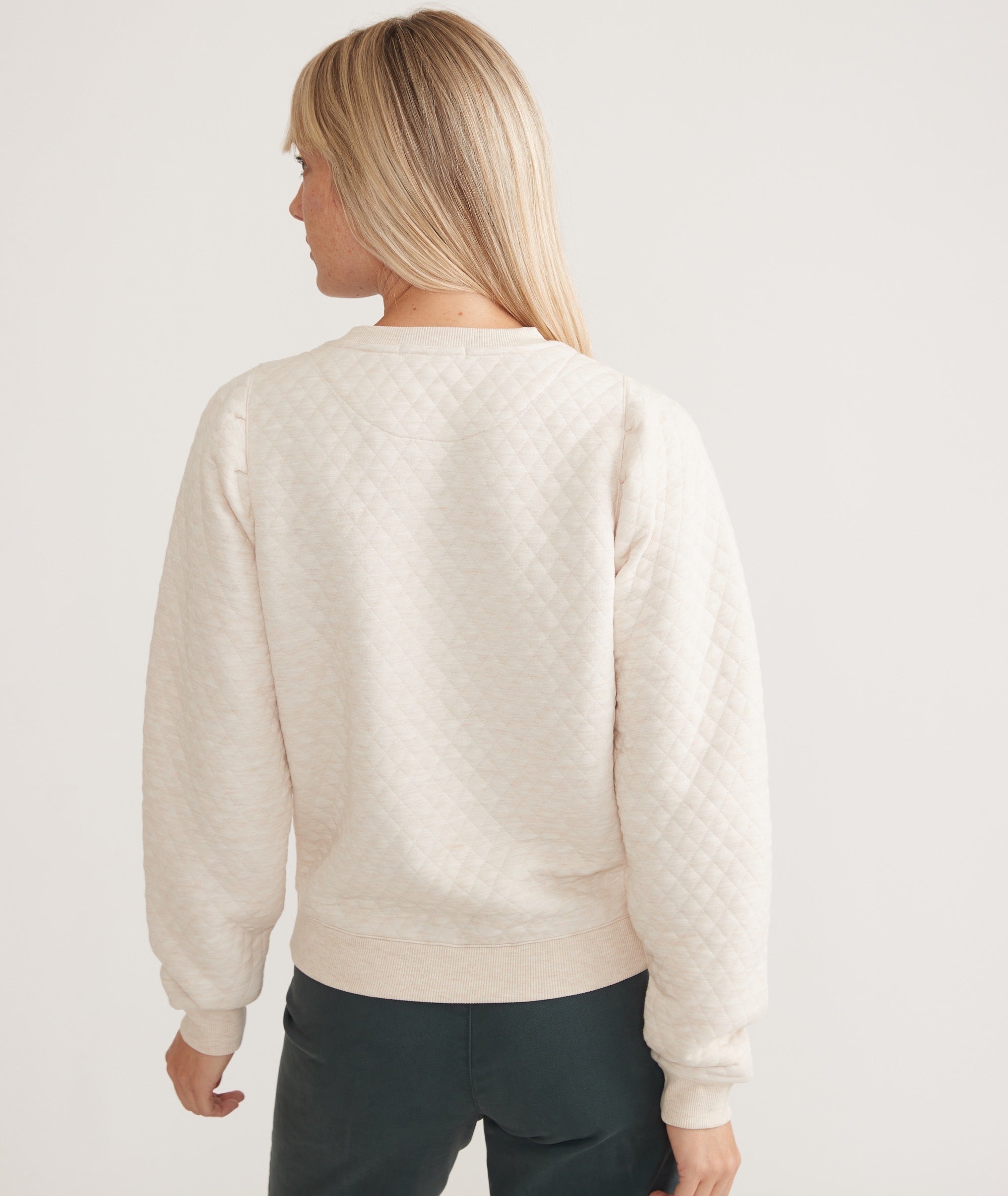 Marine Layer | Women's Corbet Quilted Puff Sleeve Crewneck