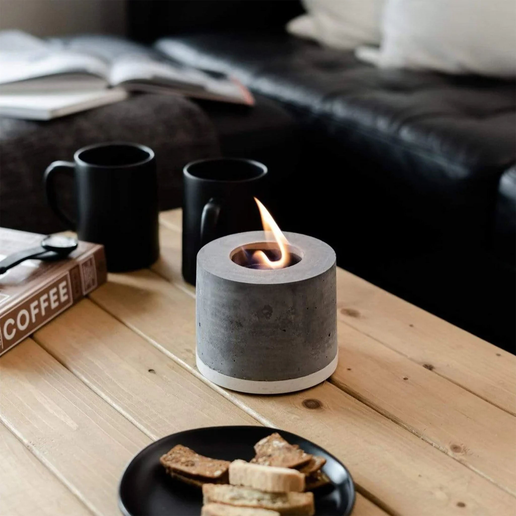 FLÎKR | Round Fire Concrete Fireplace