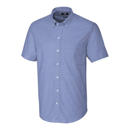 Cutter & Buck | Men's Stretch Oxford Stripe Short Sleeve Dress Shirt