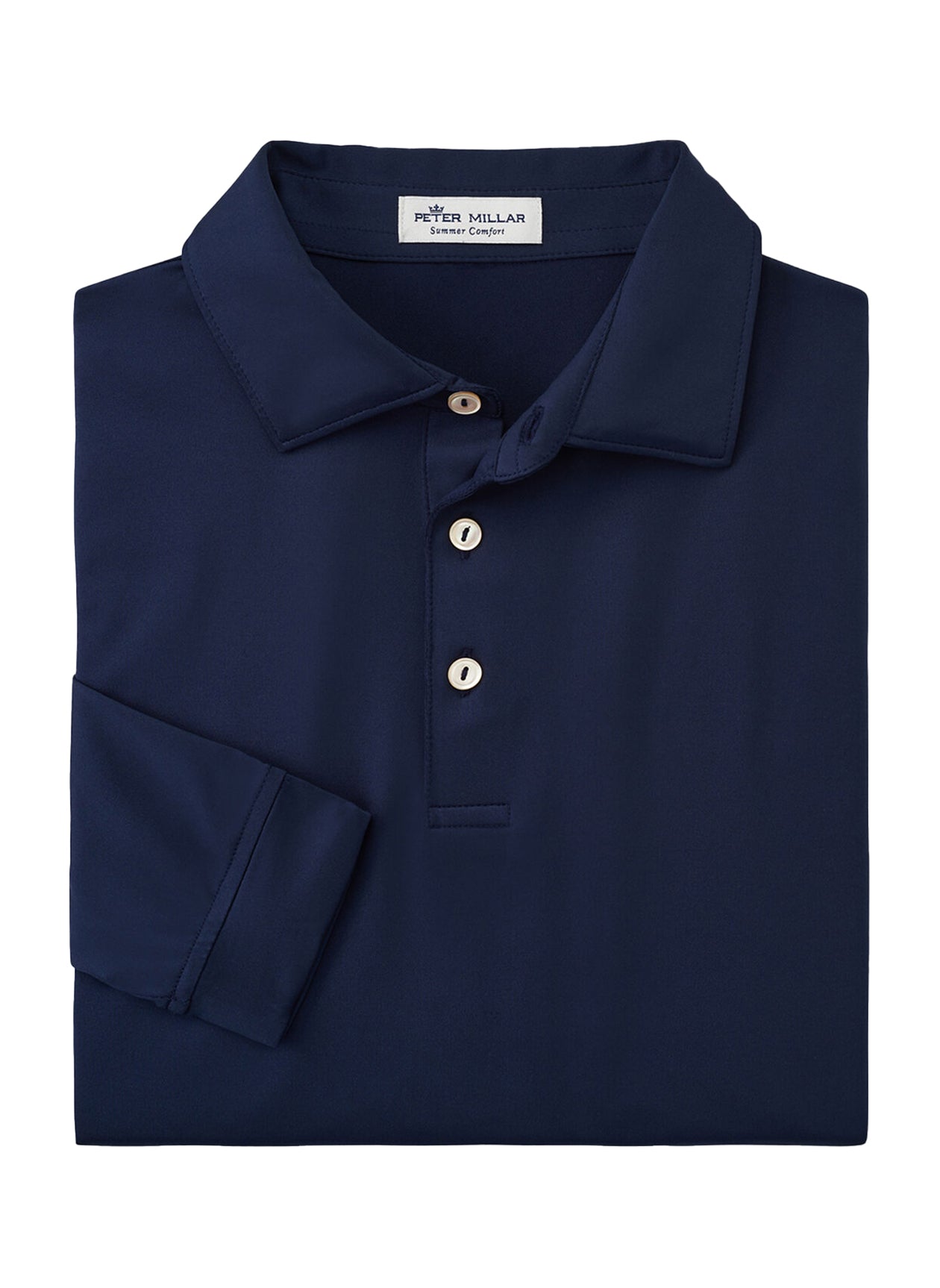 Peter Millar | Men's Solid Performance Long-Sleeve Jersey Polo