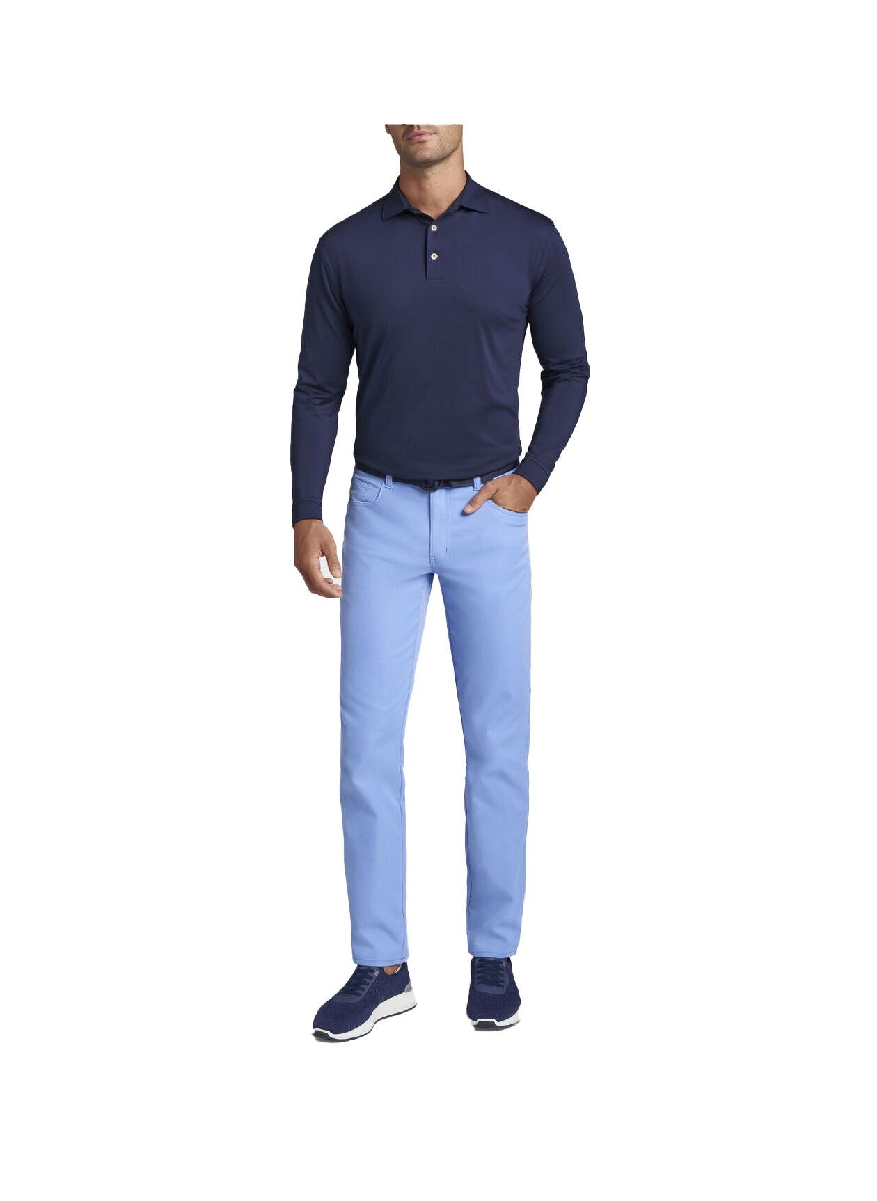 Peter Millar | Men's Solid Performance Long-Sleeve Jersey Polo