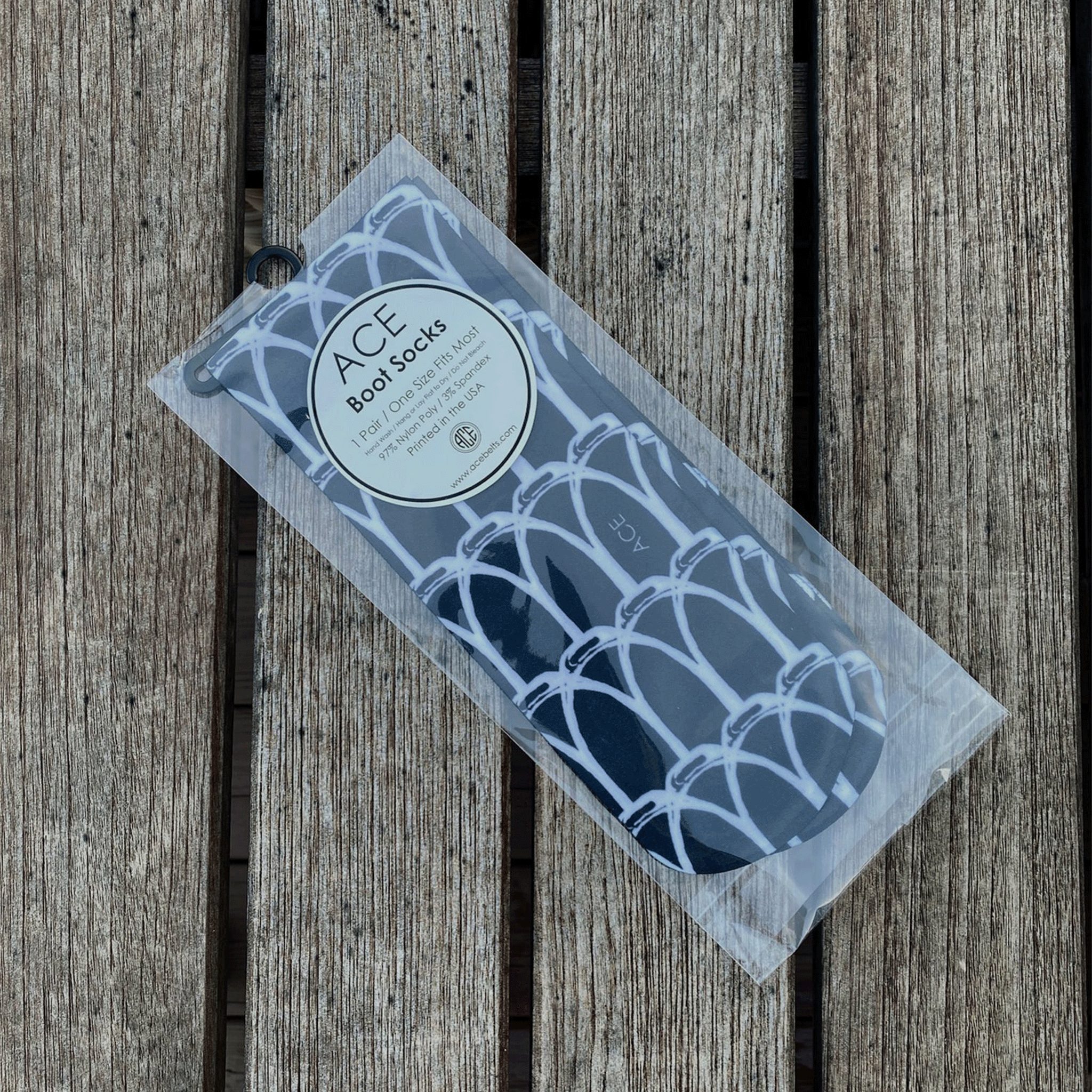 ACE | Boot Socks - Grey Stirrups (Westwinds Farm)