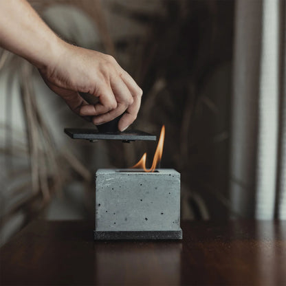 FLÎKR | Square Fire Concrete Fireplace