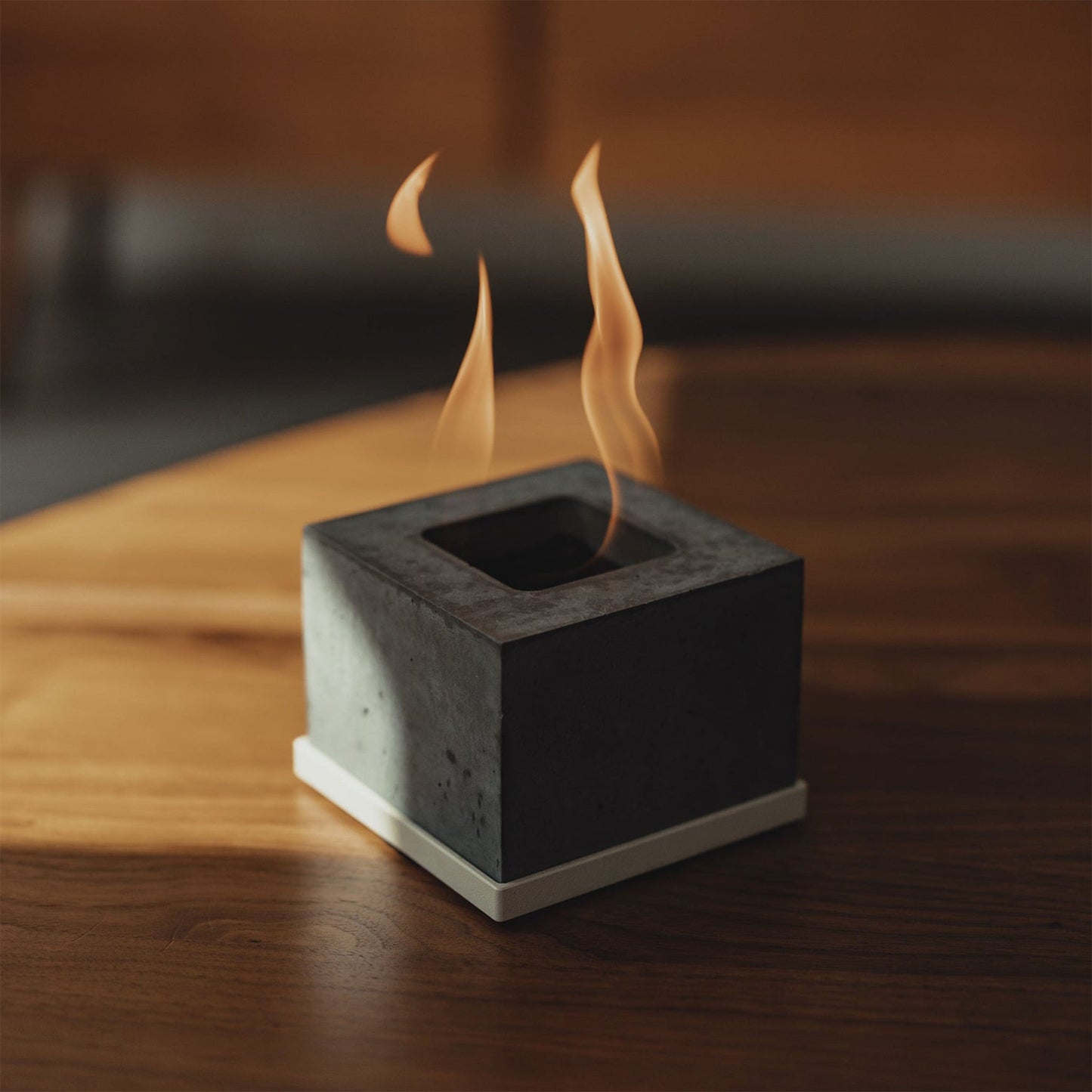 FLÎKR | Square Fire Concrete Fireplace