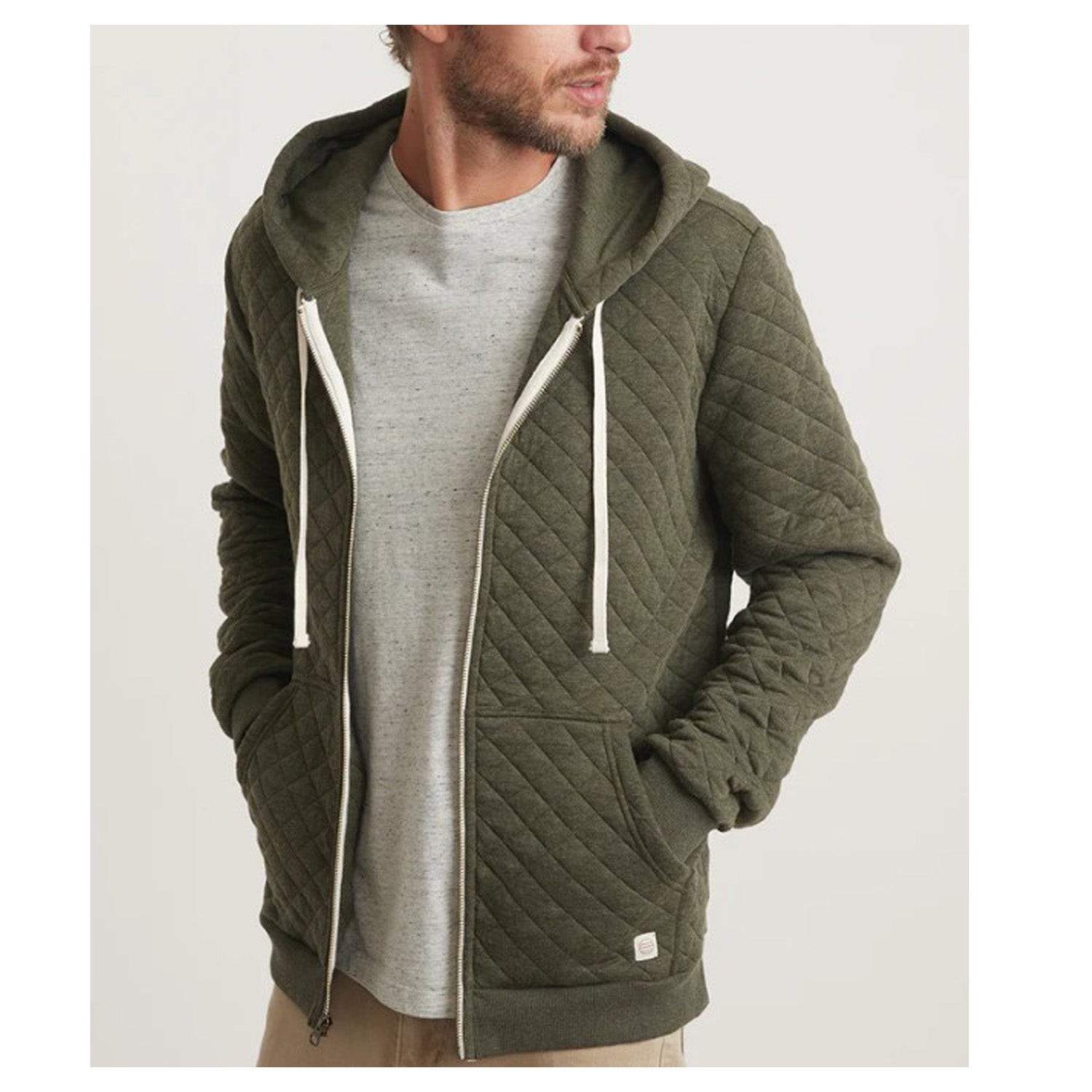 MARINE LAYER MEN S CORBET QUILTED FULL ZIP HOODIE